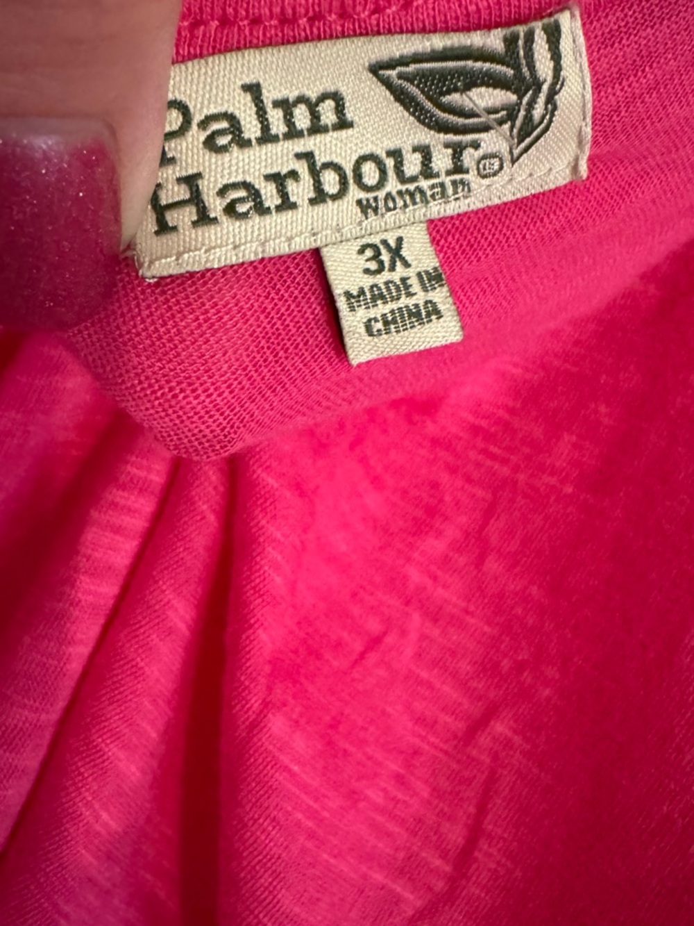 NWT Hot Pink Palm Tree Cap Sleeve Top   PLUS: 3X     #12 - Picture 7 of 8